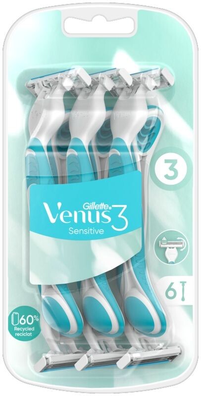Gillette Venus 3 Sensitive женская бритва, 6 шт. 
Gillette Venus 3 Sensitive женская бритва, 6 шт.