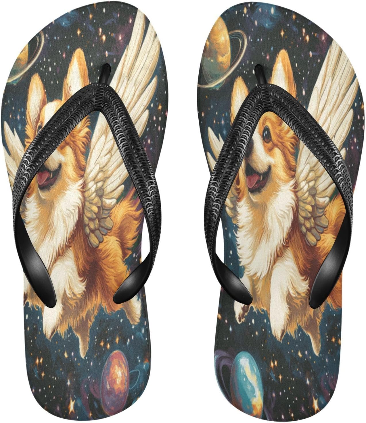 Вьетнамки с крыльями Corgi, планеты, звезды, черные, пляжные, резиновые, нескользящие, летние шлепанцы для мужчин и женщин Sinestour
Вьетнамки с крыльями Corgi, планеты, звезды, черные, пляжные, резиновые, нескользящие, летние шлепанцы для мужчин и женщин Sinestour