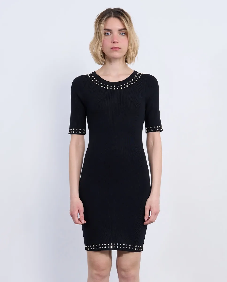 Облегающее платье с короткими рукавами и деталями Lili Sidonio, черный
Облегающее платье с короткими рукавами и деталями Lili Sidonio, черный