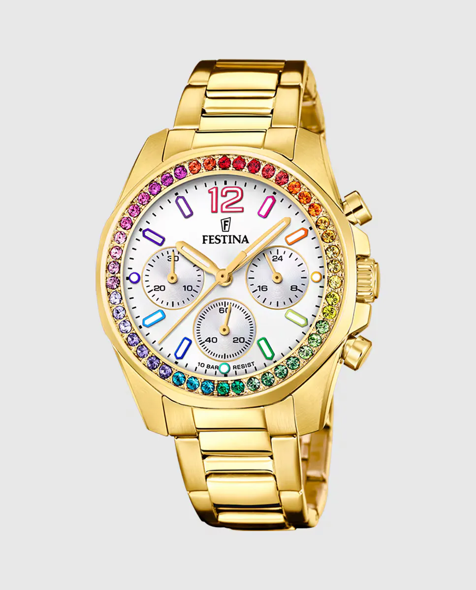 F20609/2 Женские часы Boyfriend из золотой стали Festina, золотой
F20609/2 Женские часы Boyfriend из золотой стали Festina, золотой