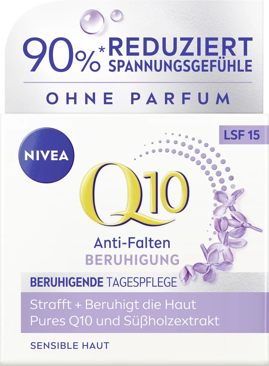 Дневной крем NIVEA Q10 Anti-Falten Beruhigende Tagespflege LSF 15
Дневной крем NIVEA Q10 Anti-Falten Beruhigende Tagespflege LSF 15