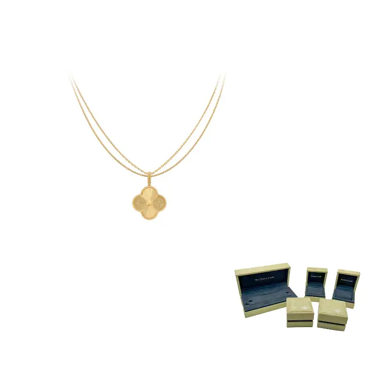 Van Cleef & Arpels Альгамбра Четырехлистный Счастливый серии 18-каратное золотое ожерелье женское
Van Cleef & Arpels Альгамбра Четырехлистный Счастливый серии 18-каратное золотое ожерелье женское