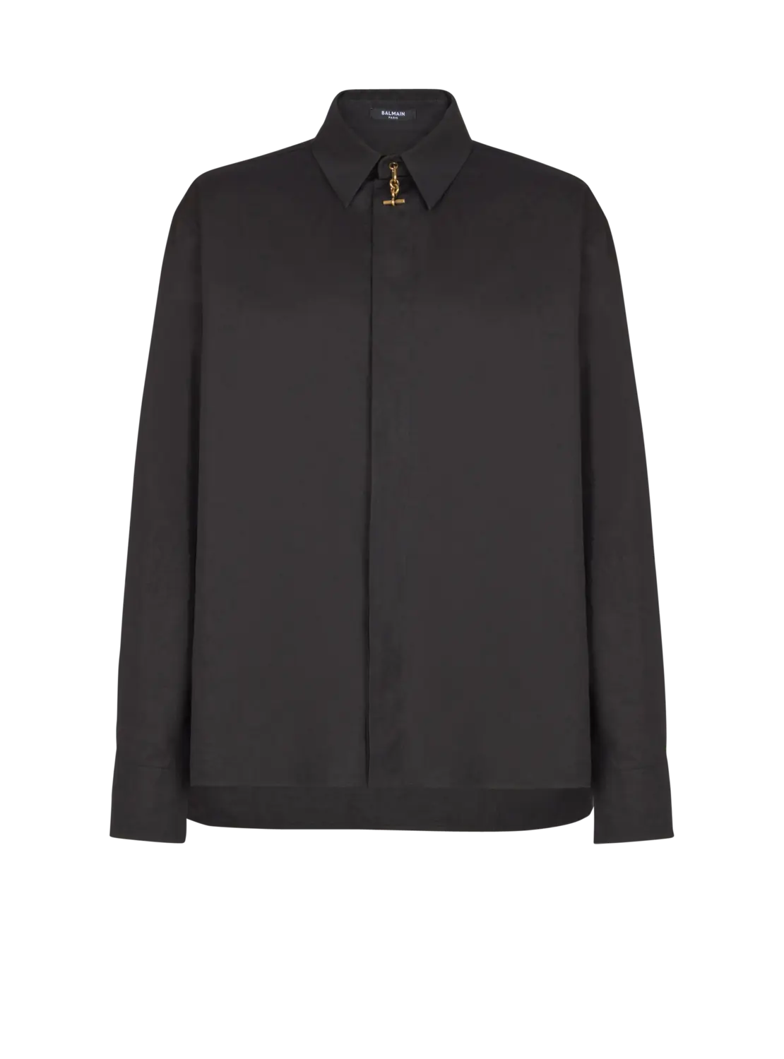 Асимметричная рубашка из поплина Balmain, черный
Асимметричная рубашка из поплина Balmain, черный