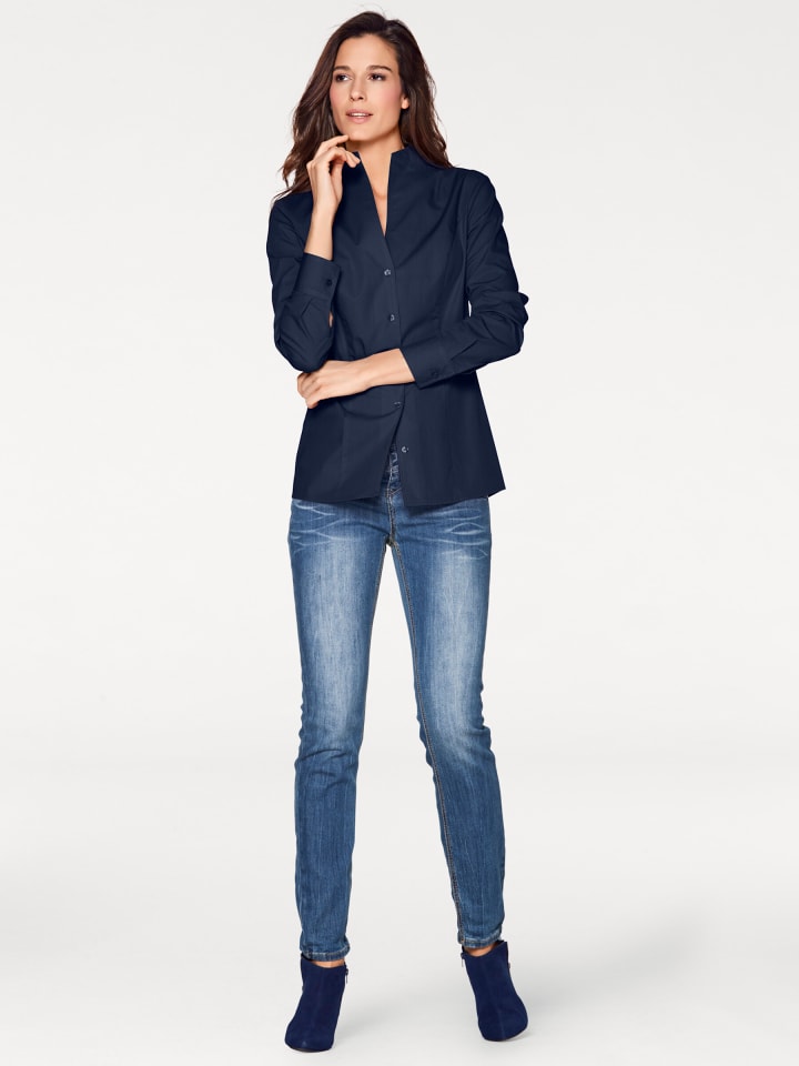 Темно-синяя блузка-рубашка Heine
Темно-синяя блузка-рубашка Heine