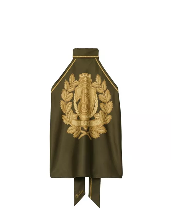 Шелковый шарф с гербом B. Burberry, зеленый
Шелковый шарф с гербом B. Burberry, зеленый