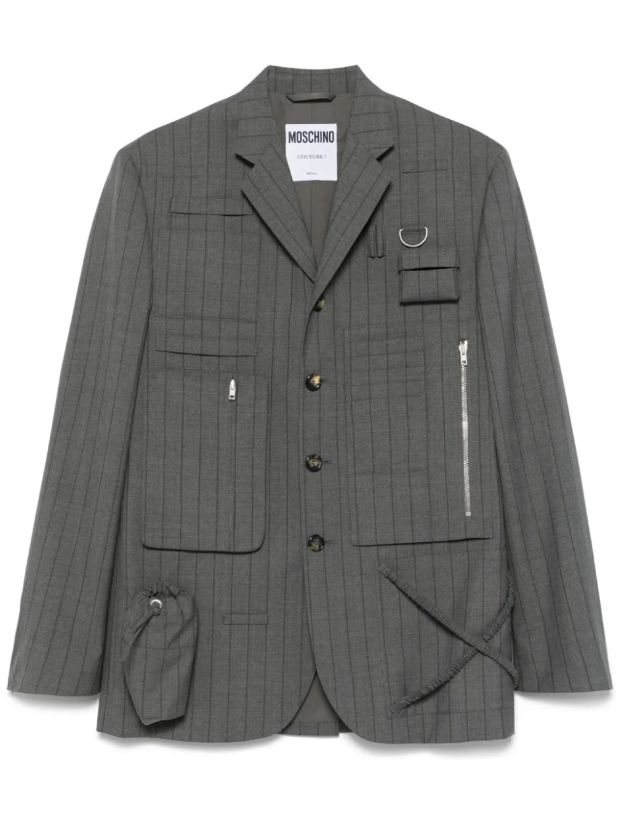 Moschino пиджак в тонкую полоску с графичным принтом, серый
Moschino пиджак в тонкую полоску с графичным принтом, серый