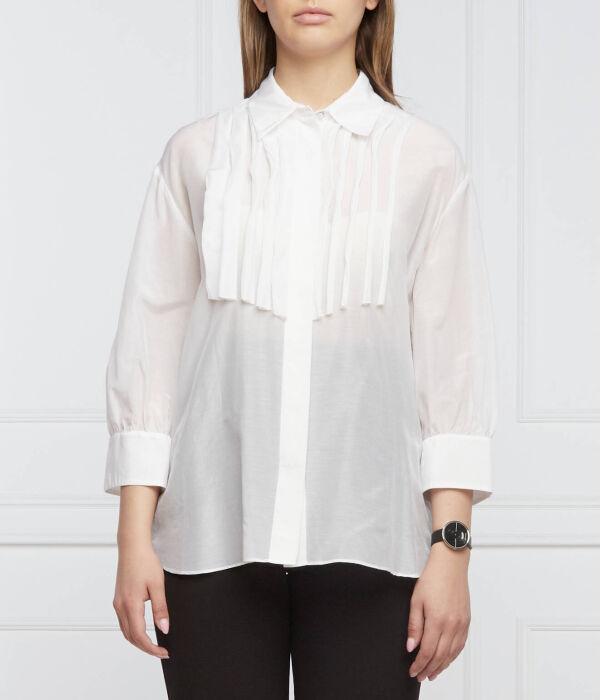 Блузка женская Marc Cain с добавлением шелка оригинального кроя, белый
Блузка женская Marc Cain с добавлением шелка оригинального кроя, белый