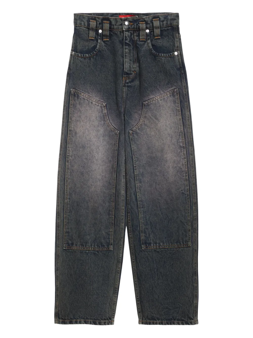 Джинсы с эффектом передержанной окраски Eckhaus Latta, синий
Джинсы с эффектом передержанной окраски Eckhaus Latta, синий