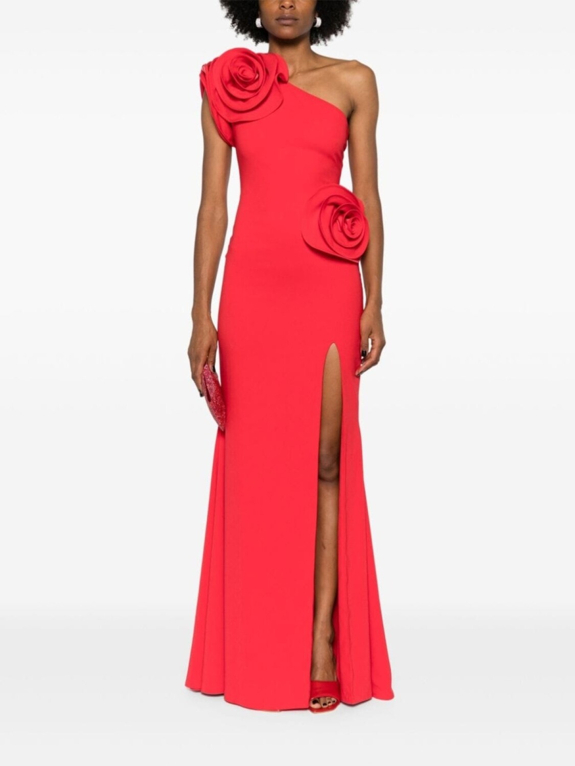 Ana Radu платье на одно плечо с цветочной аппликацией, красный
Ana Radu платье на одно плечо с цветочной аппликацией, красный