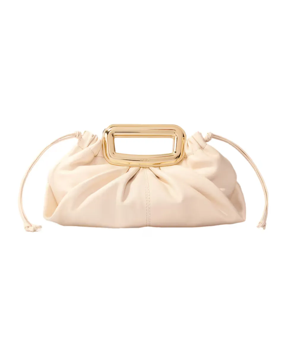 Женский кожаный клатч с металлической ручкой Maje, белый
Женский кожаный клатч с металлической ручкой Maje, белый