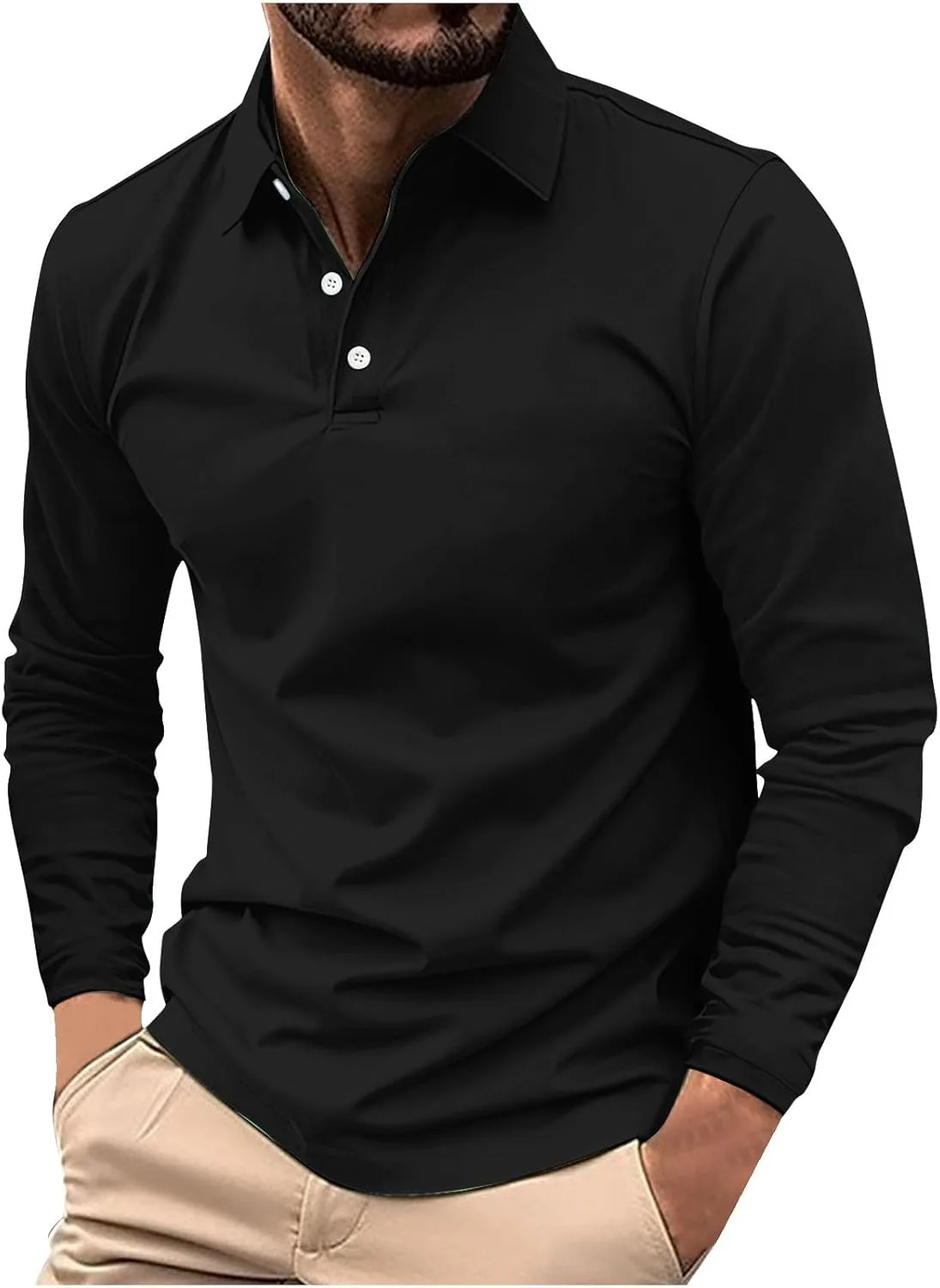 Мужская рубашка-поло с длинным рукавом, Slim Fit, однотонная hlysgo
Мужская рубашка-поло с длинным рукавом, Slim Fit, однотонная hlysgo