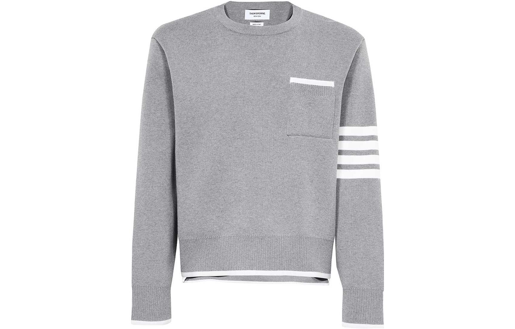 Футболка с четырьмя полосами THOM BROWNE, серая
Футболка с четырьмя полосами THOM BROWNE, серая