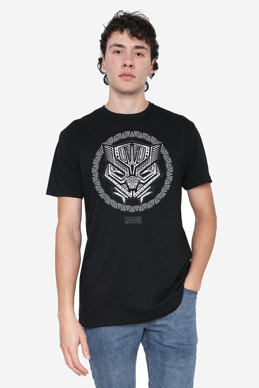 Хлопковая футболка с символом Черной пантеры Marvel, черный
Хлопковая футболка с символом Черной пантеры Marvel, черный