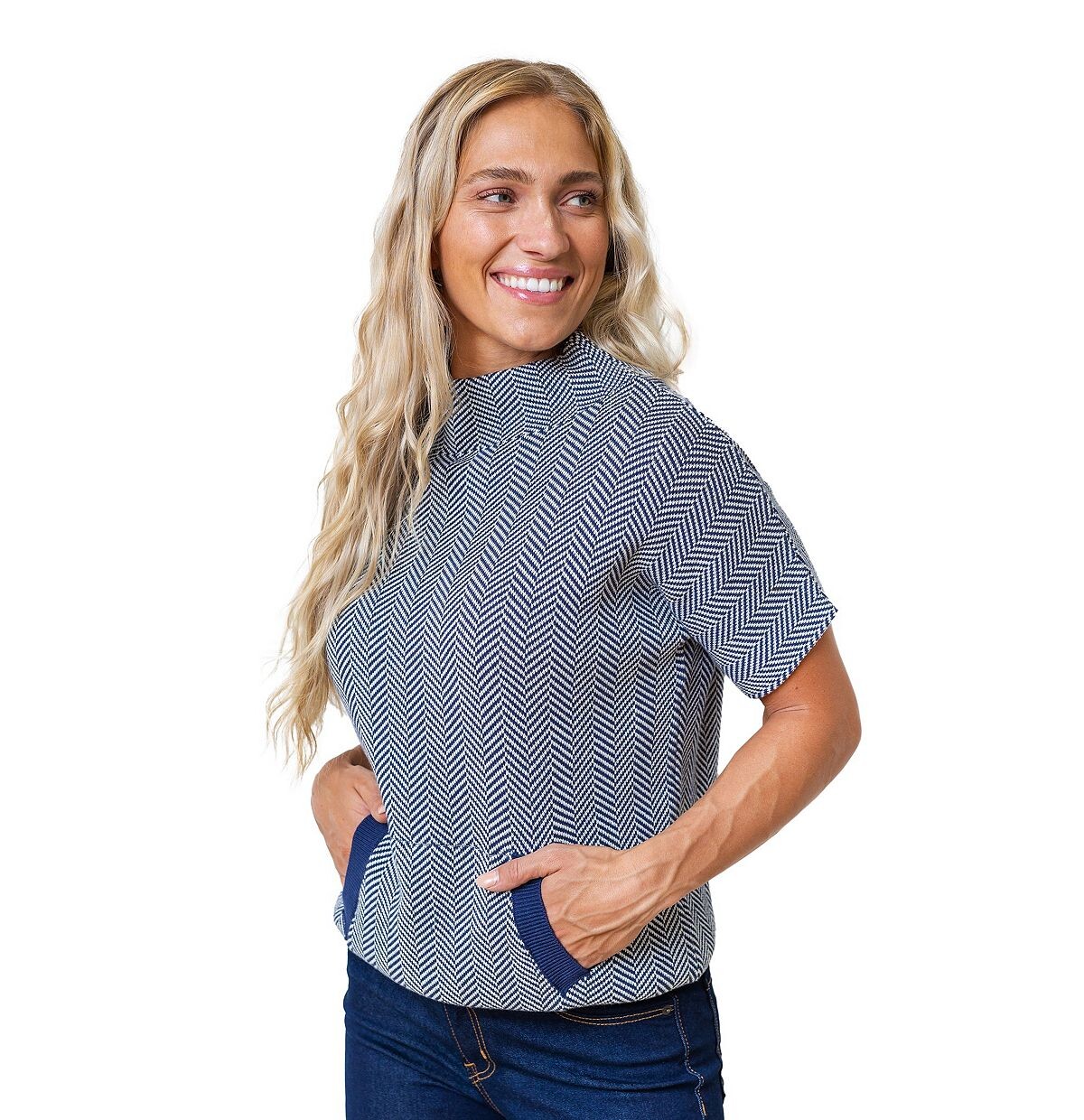 Женский свитер с короткими рукавами и воротником-стойкой Hope & Henry
Женский свитер с короткими рукавами и воротником-стойкой Hope & Henry