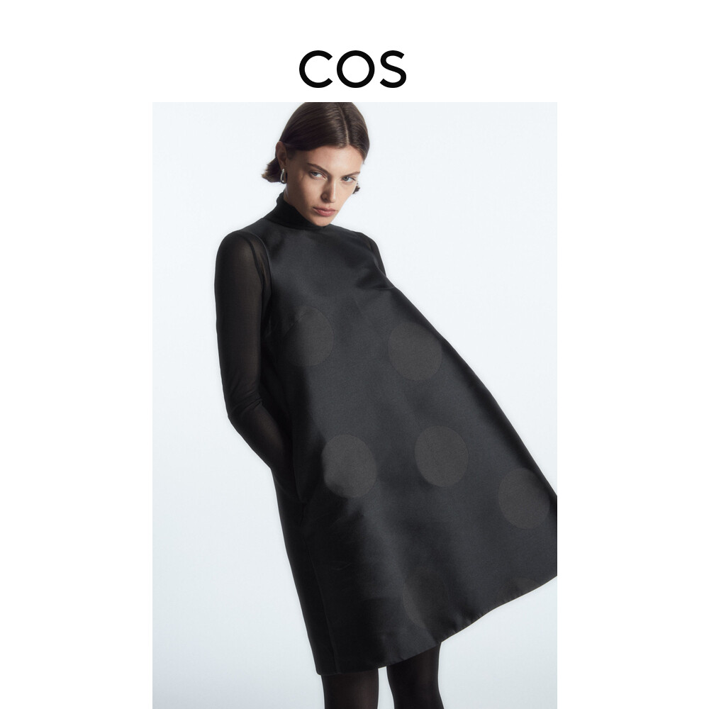 Платье Cos А-силуэта с круглым вырезом, черный
Платье Cos А-силуэта с круглым вырезом, черный