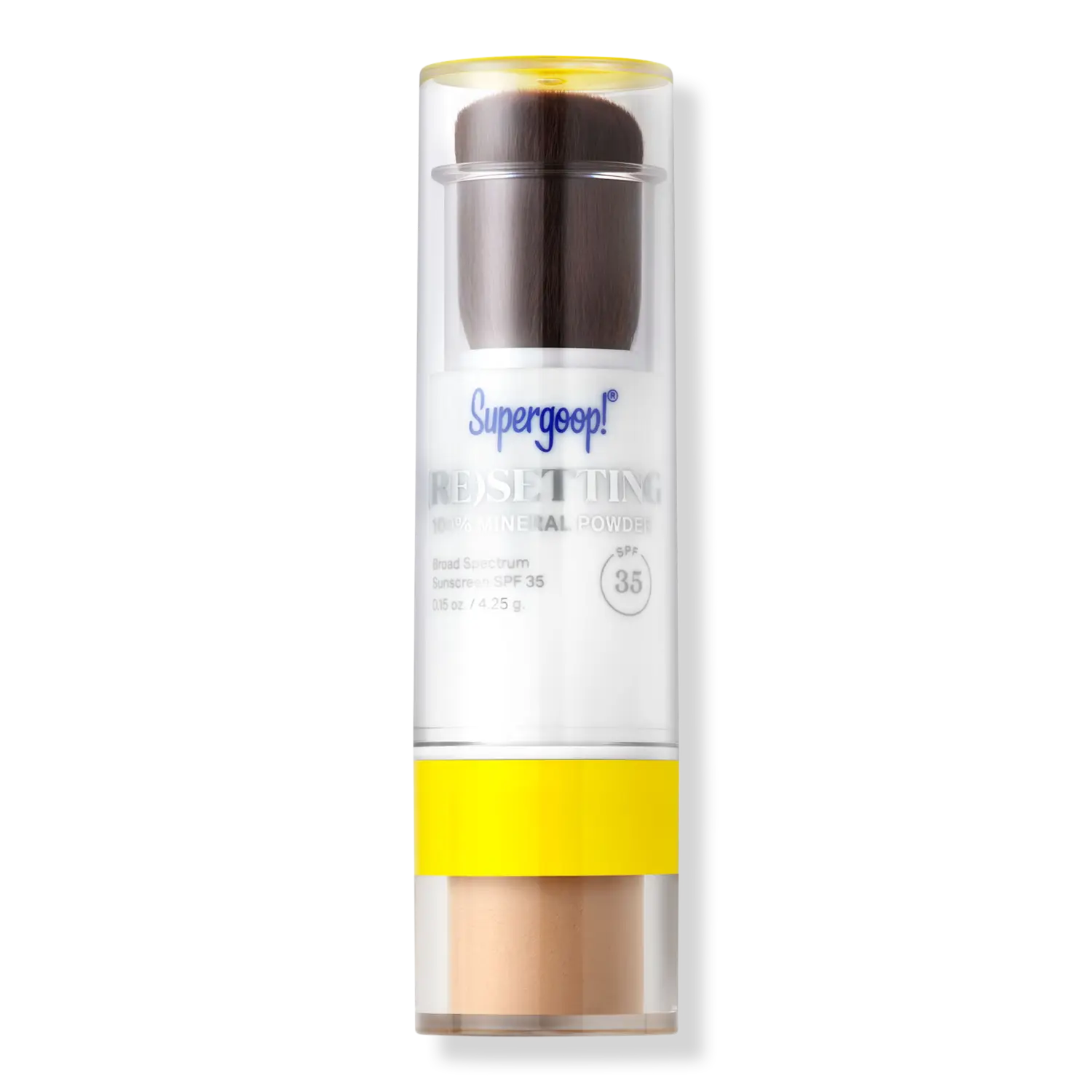 (Пере)устанавливающая 100% минеральная пудра-солнцезащитный крем SPF 35 Supergoop!, Medium
(Пере)устанавливающая 100% минеральная пудра-солнцезащитный крем SPF 35 Supergoop!, Medium