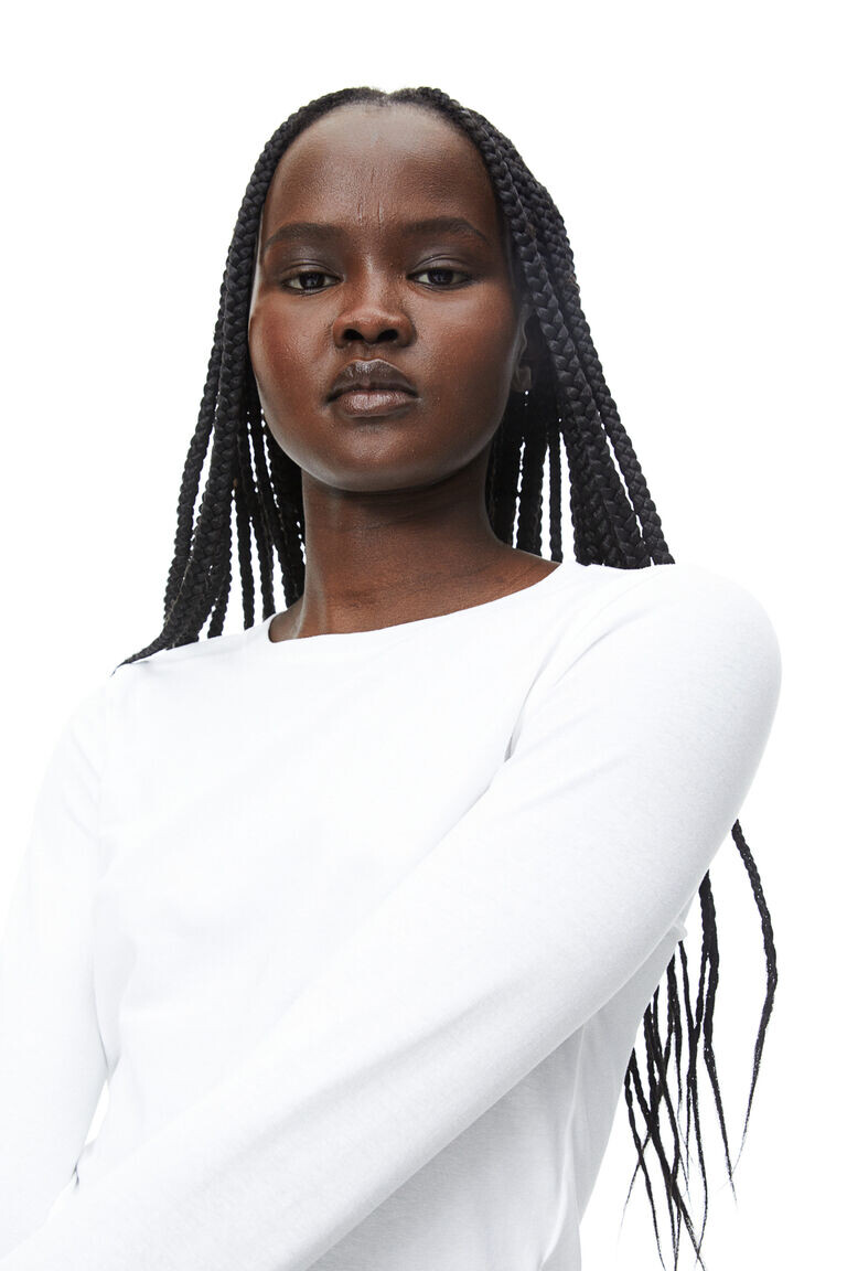 Короткий топ из джерси H&M, белый
Короткий топ из джерси H&M, белый