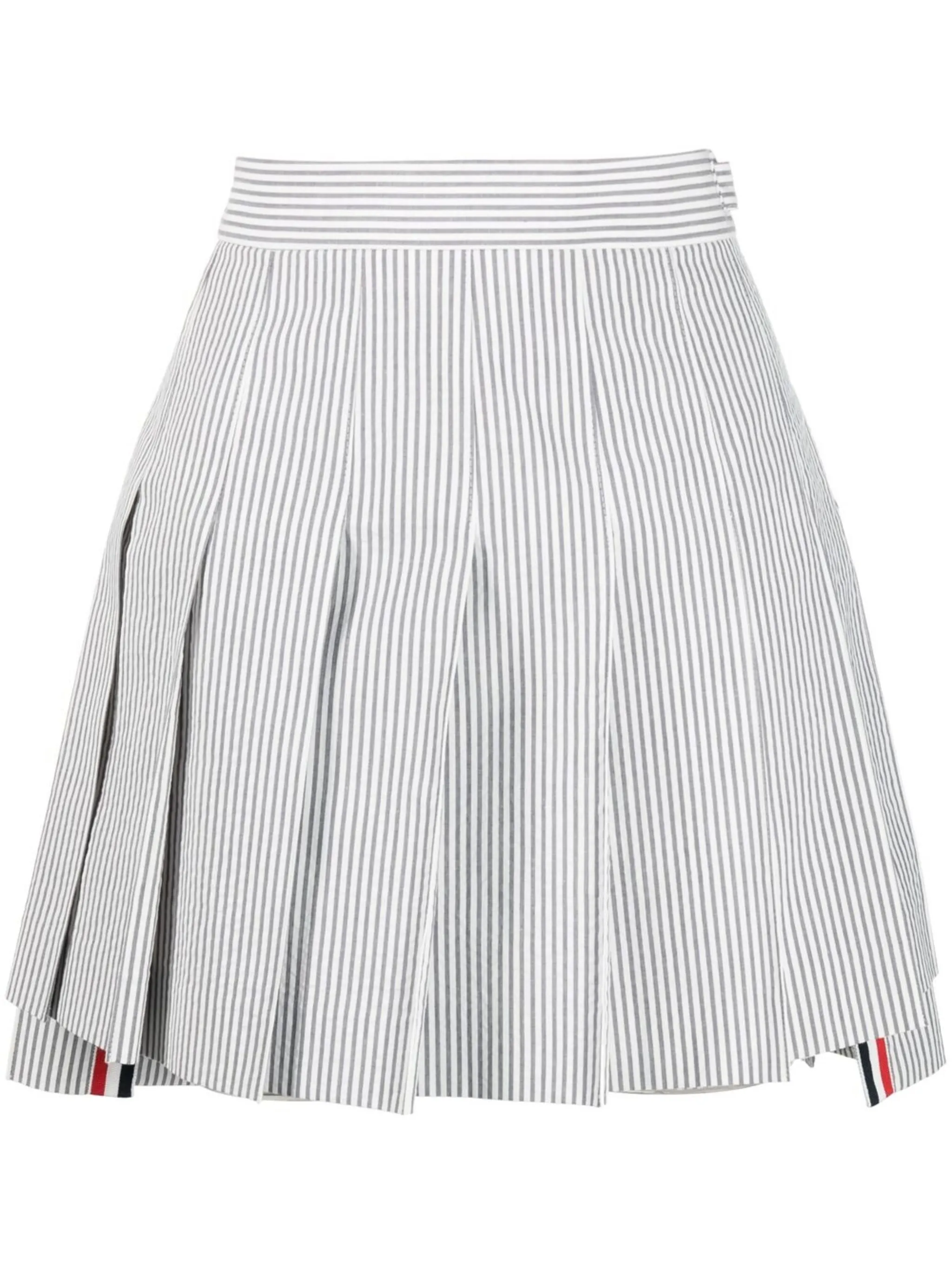 Плиссированная мини-юбка в тонкую полоску Thom Browne, серый
Плиссированная мини-юбка в тонкую полоску Thom Browne, серый