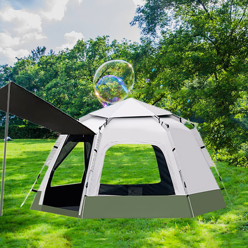 Ngnlw Виниловая палатка, затемняющая и защищающая от солнца, автоматическая быстро открывающаяся уличная утолщенная шестиугольная палатка для кемпинга большого пространства