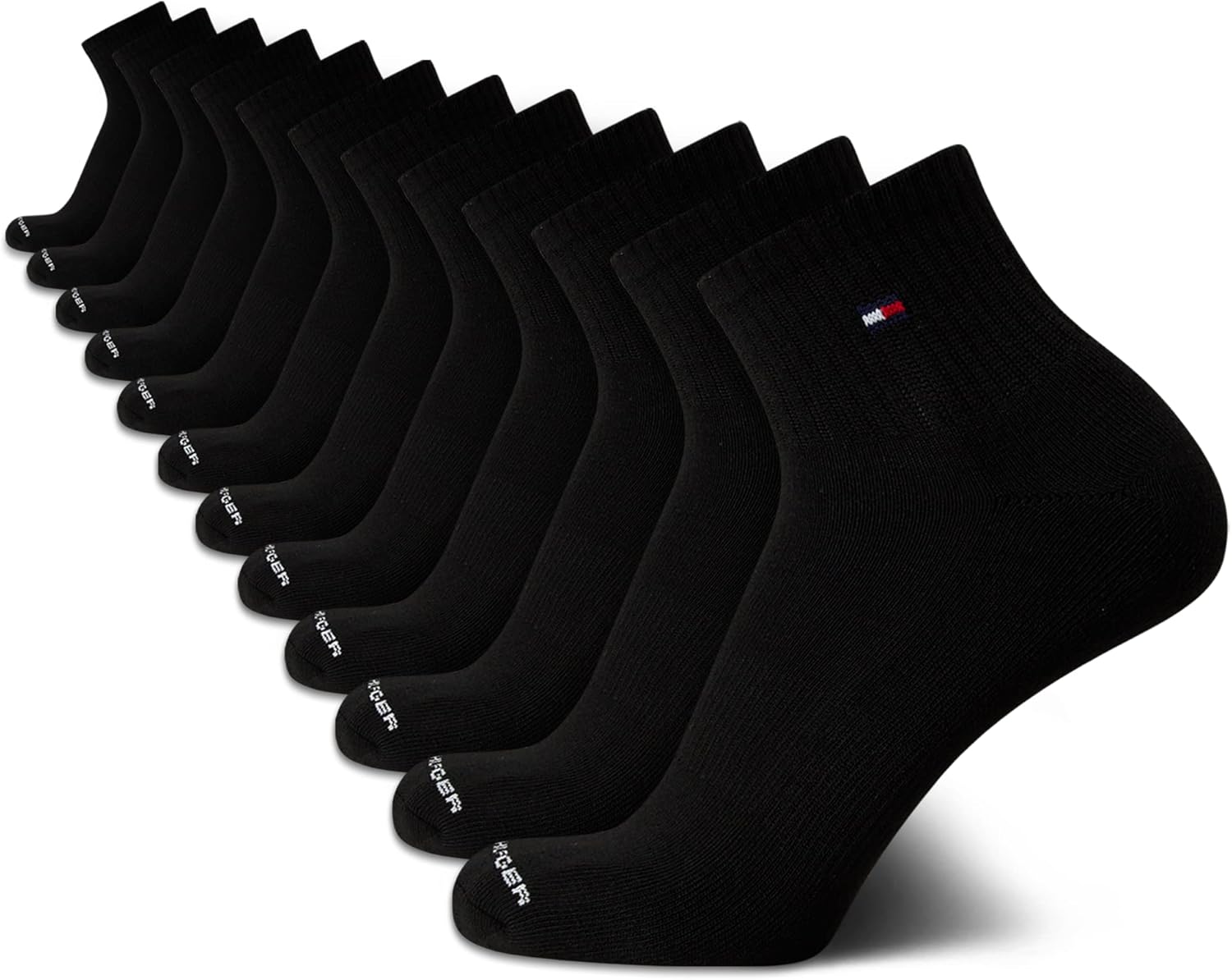 Мужские носки Tommy Hilfiger Quarter - упаковка из 12 пар с поддержкой свода стопы, комфортной амортизацией и спортивным стилем (7-12), Black Flag
Мужские носки Tommy Hilfiger Quarter - упаковка из 12 пар с поддержкой свода стопы, комфортной амортизацией и спортивным стилем (7-12), Black Flag