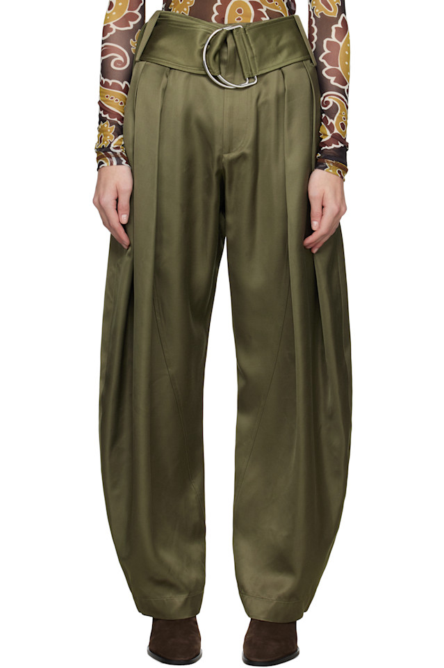 Брюки плиссе с d-образными кольцами Jw Anderson, хаки
Брюки плиссе с d-образными кольцами Jw Anderson, хаки