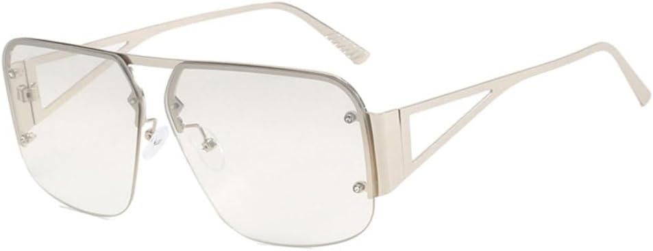 Женские солнцезащитные очки без оправы из металла, новый винтажный бренд; мужские солнцезащитные очки в полуоправе с градиентным рассеивателем, защита от УФ-излучения UV400 MTZJH, Silver
Женские солнцезащитные очки без оправы из металла, новый винтажный бренд; мужские солнцезащитные очки в полуоправе с градиентным рассеивателем, защита от УФ-излучения UV400 MTZJH, Silver