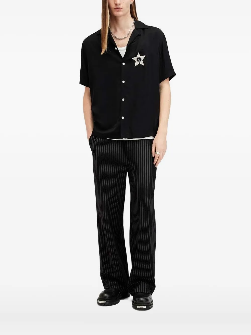 Рубашка с вышитыми звездами желаний AllSaints, черный
Рубашка с вышитыми звездами желаний AllSaints, черный