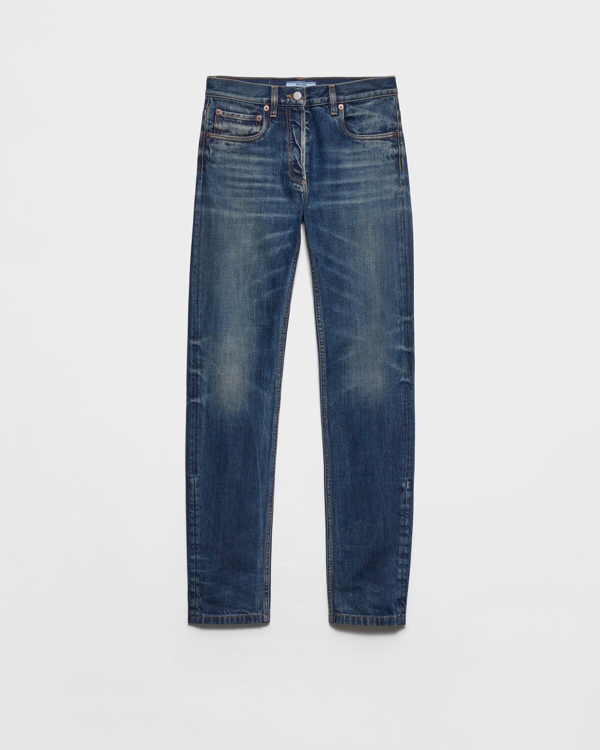 Джинсы из селвидж денима облегающего кроя Prada, темно-синий
Джинсы из селвидж денима облегающего кроя Prada, темно-синий