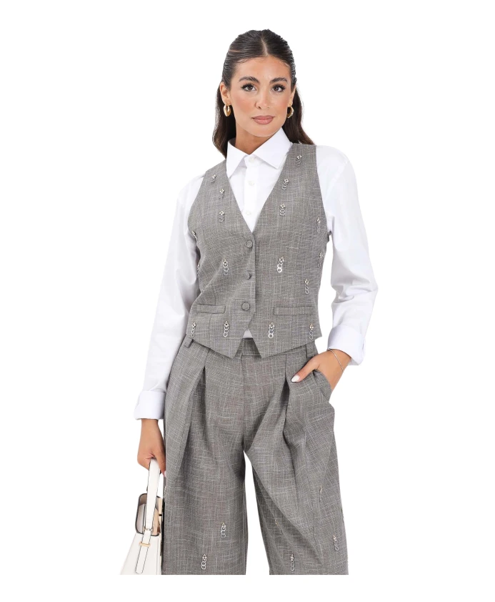 Серая женская куртка с металлическими аппликациями Simona Corsellini, серый
Серая женская куртка с металлическими аппликациями Simona Corsellini, серый