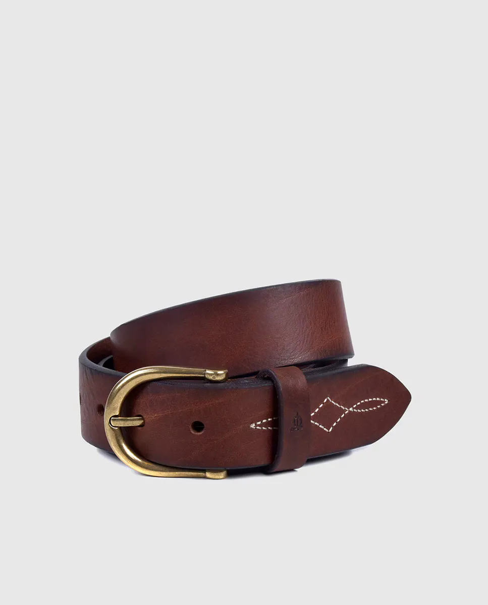 Ремень из лошадиной кожи с боковой перфорацией El Caballo, коричневый
Ремень из лошадиной кожи с боковой перфорацией El Caballo, коричневый