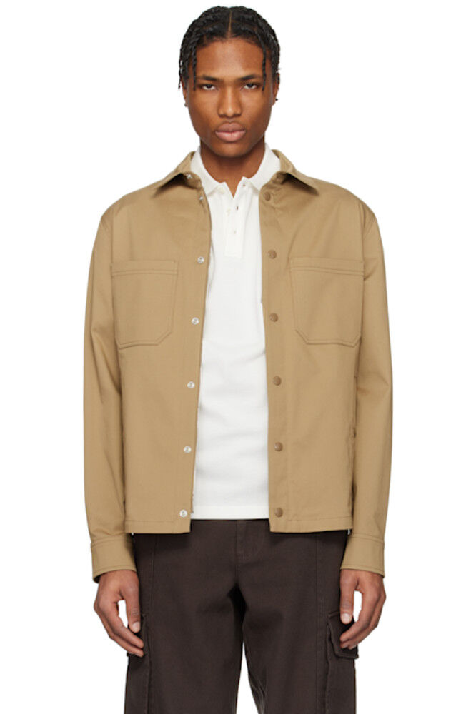 Бежевая верхняя рубашка из хлопкового габардина Moncler
Бежевая верхняя рубашка из хлопкового габардина Moncler