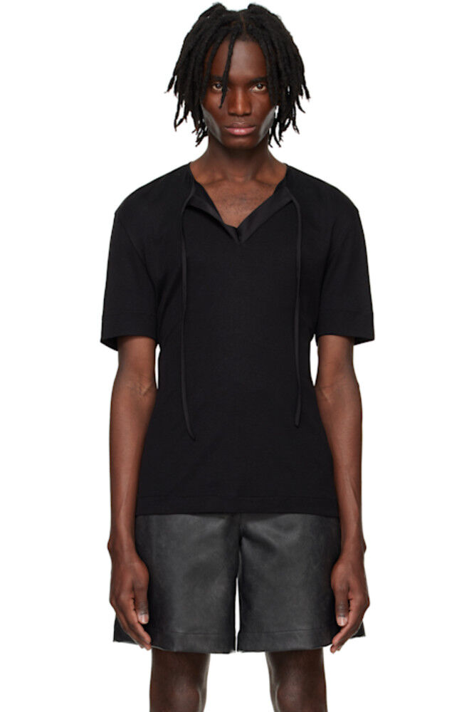 Черная атласная футболка с бретельками System
Черная атласная футболка с бретельками System