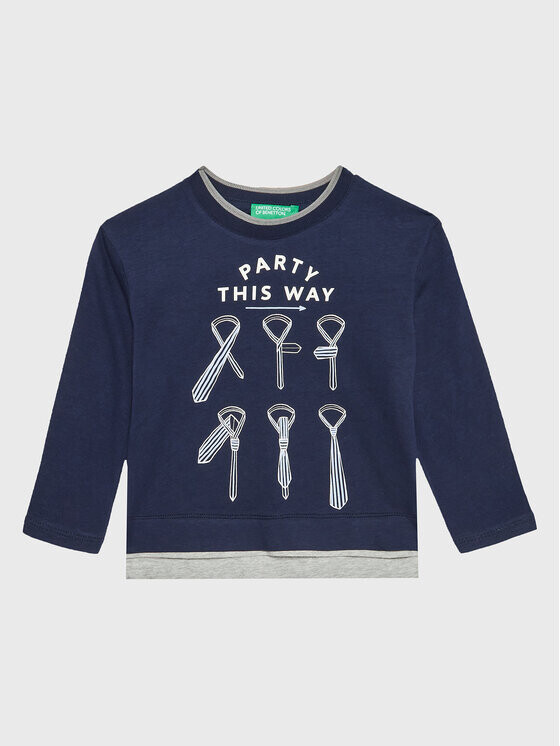 Блуза стандартного кроя United Colors Of Benetton, синий 
Блуза стандартного кроя United Colors Of Benetton, синий