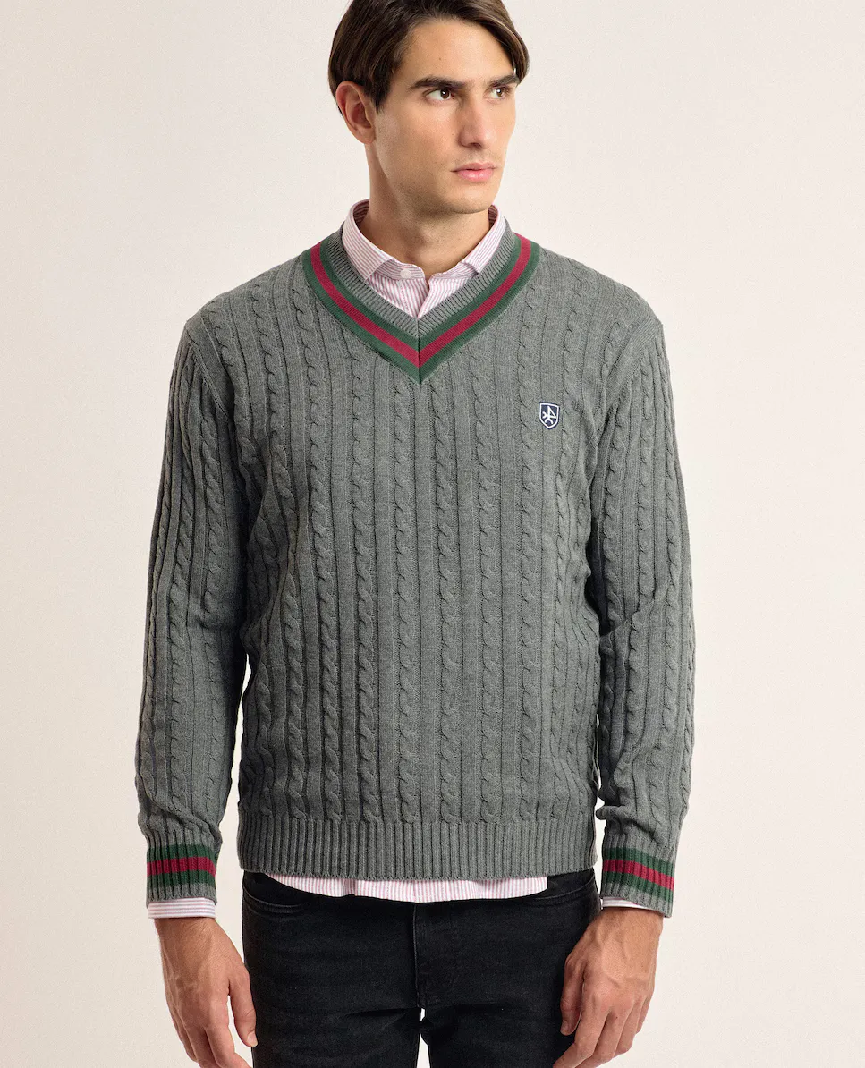 Мужской свитер с V-образным вырезом в серо-голубом цвете Valecuatro, серый
Мужской свитер с V-образным вырезом в серо-голубом цвете Valecuatro, серый