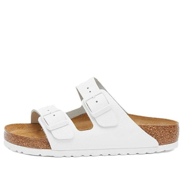 Тапочки arizona natural leather sandals 'white' Birkenstock, белый 
Тапочки arizona natural leather sandals 'white' Birkenstock, белый