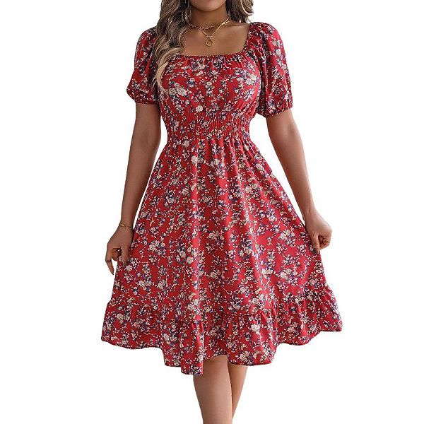 Женское летнее платье в стиле бохо с квадратным вырезом и цветочным принтом Xuba, Red
Женское летнее платье в стиле бохо с квадратным вырезом и цветочным принтом Xuba, Red