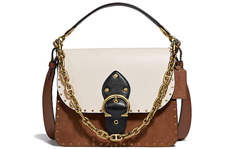 COACH Кожаная квадратная сумка через плечо среднего размера для женщин бело-коричневая
COACH Кожаная квадратная сумка через плечо среднего размера для женщин бело-коричневая