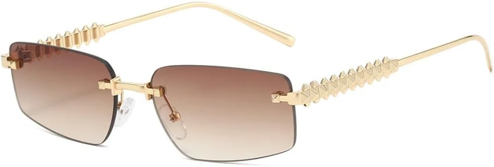 Роскошные безрамочные солнцезащитные очки для женщин с градиентным переходом цвета, ретро-дизайн дужек с заклепками, простые повседневные мужские очки с защитой от УФ-излучения UV400 SZVVBKK, Golden Brown
Роскошные безрамочные солнцезащитные очки для женщин с градиентным переходом цвета, ретро-дизайн дужек с заклепками, простые повседневные мужские очки с защитой от УФ-излучения UV400 SZVVBKK, Golden Brown