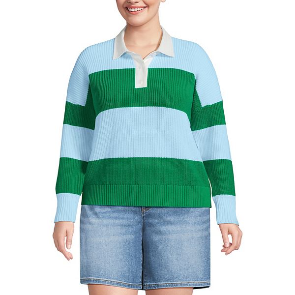 Рубашка-регби Drifter с воротником-стойкой, plus size Lands' End, Green Blue Rugby
Рубашка-регби Drifter с воротником-стойкой, plus size Lands' End, Green Blue Rugby