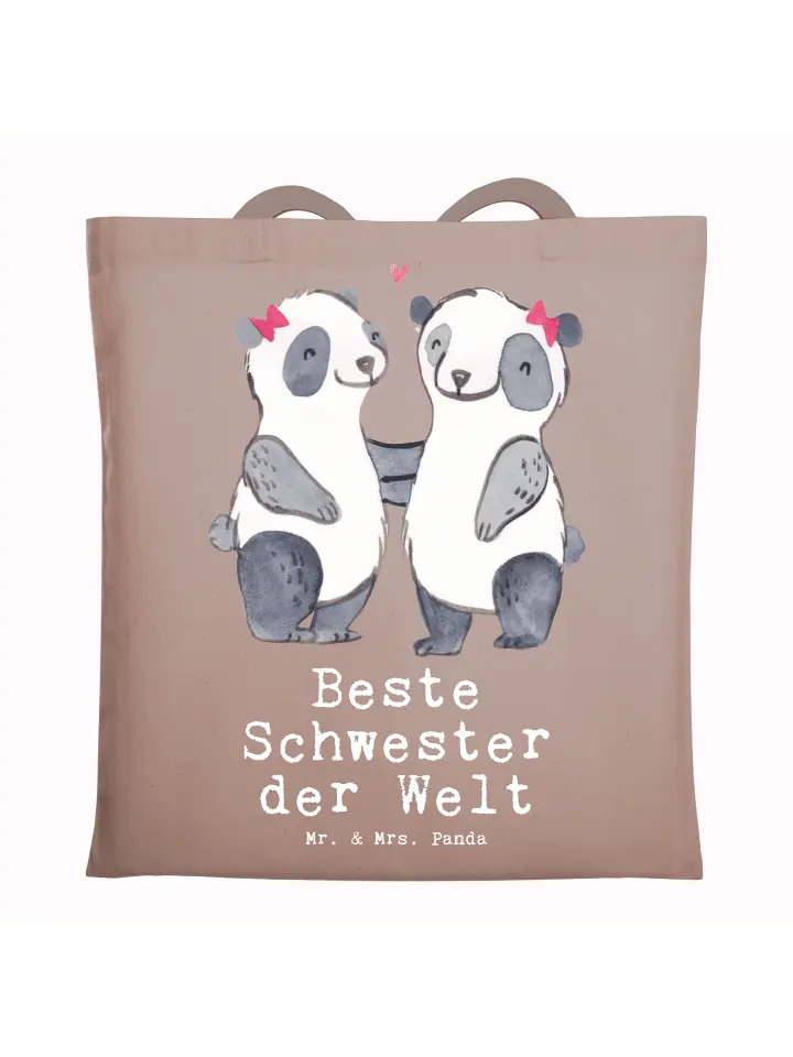 Сумка для переноски Mr & Mrs Panda Panda Beste Schwester der Welt, пастельно-коричневый
Сумка для переноски Mr & Mrs Panda Panda Beste Schwester der Welt, пастельно-коричневый