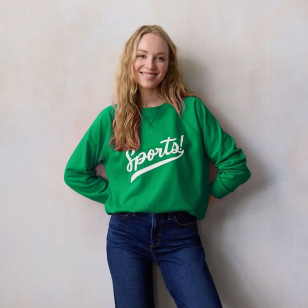 Женская толстовка из французского трикотажа с длинными рукавами и круглым вырезом Lc Lauren Conrad, цвет green large sports
Женская толстовка из французского трикотажа с длинными рукавами и круглым вырезом Lc Lauren Conrad, цвет green large sports