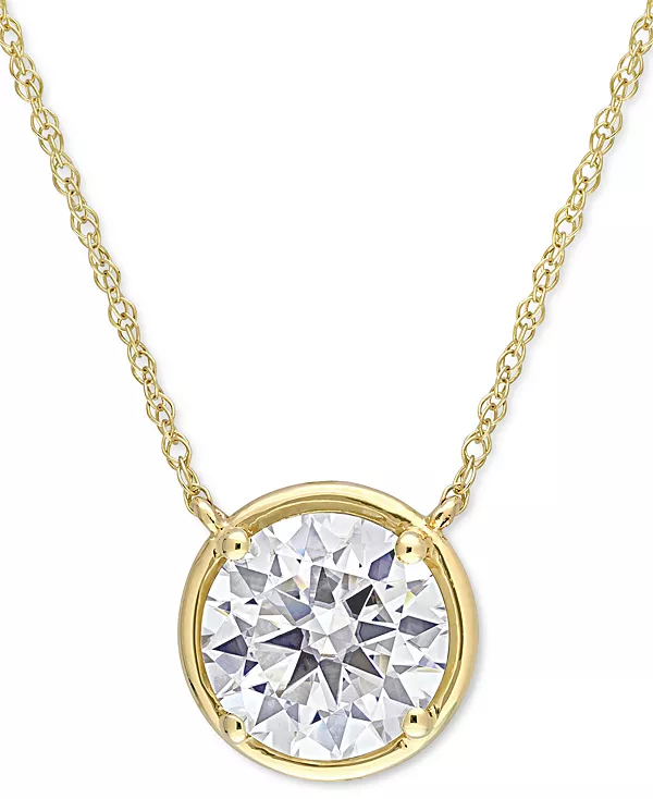 Ожерелье с подвеской 17 дюймов (2 карата) из 10-каратного золота с выращенным в лаборатории муассанитом-солитером Macy'S, moissanite
Ожерелье с подвеской 17 дюймов (2 карата) из 10-каратного золота с выращенным в лаборатории муассанитом-солитером Macy'S, moissanite