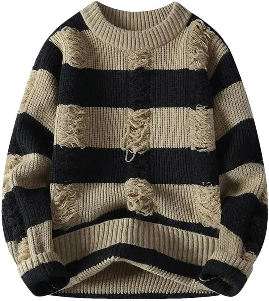 Мужской свитер с полосками и декором O-Neck Hip Hop Slim Fit
Мужской свитер с полосками и декором O-Neck Hip Hop Slim Fit