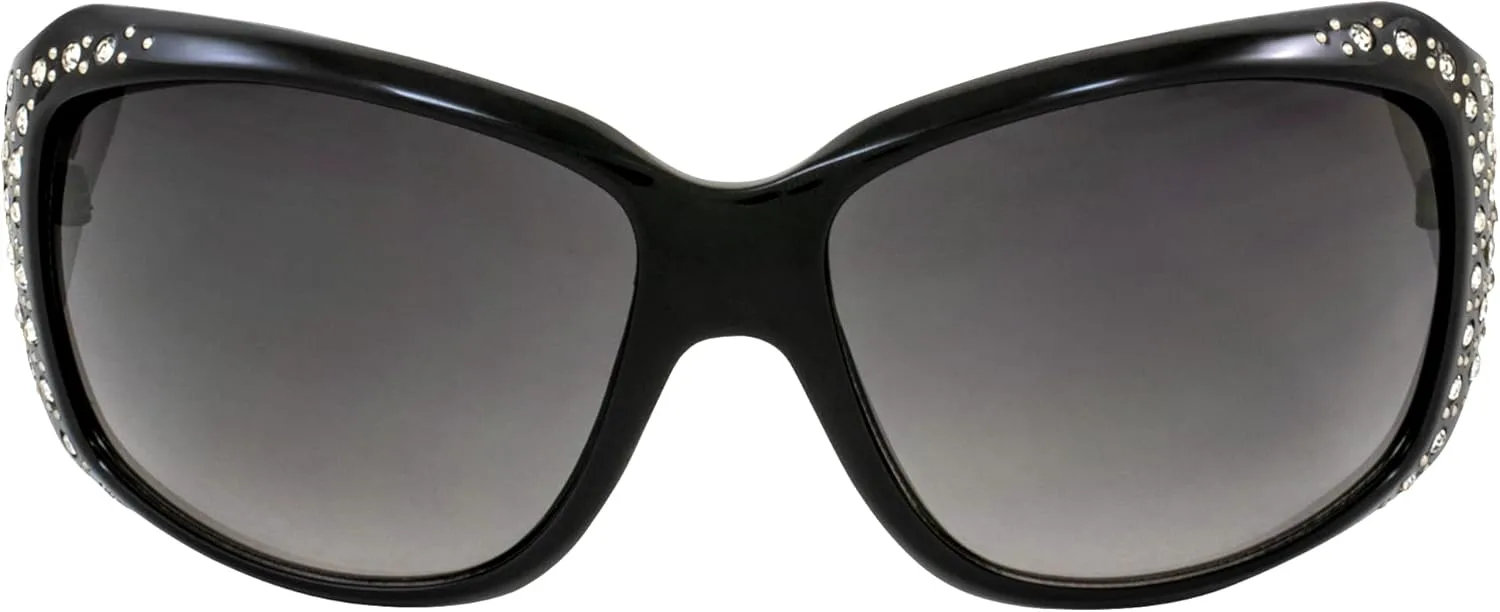Женские модные солнцезащитные очки Rodeo Queen (2 пары) в черной оправе с металлическими вставками, стразами и линзами с дымчатым градиентом, Black-smoke
Женские модные солнцезащитные очки Rodeo Queen (2 пары) в черной оправе с металлическими вставками, стразами и линзами с дымчатым градиентом, Black-smoke