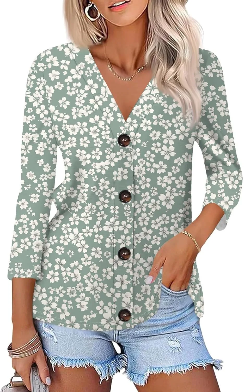 Кардиган для женщин с 3/4 рукавом и открытым передом
Кардиган для женщин с 3/4 рукавом и открытым передом