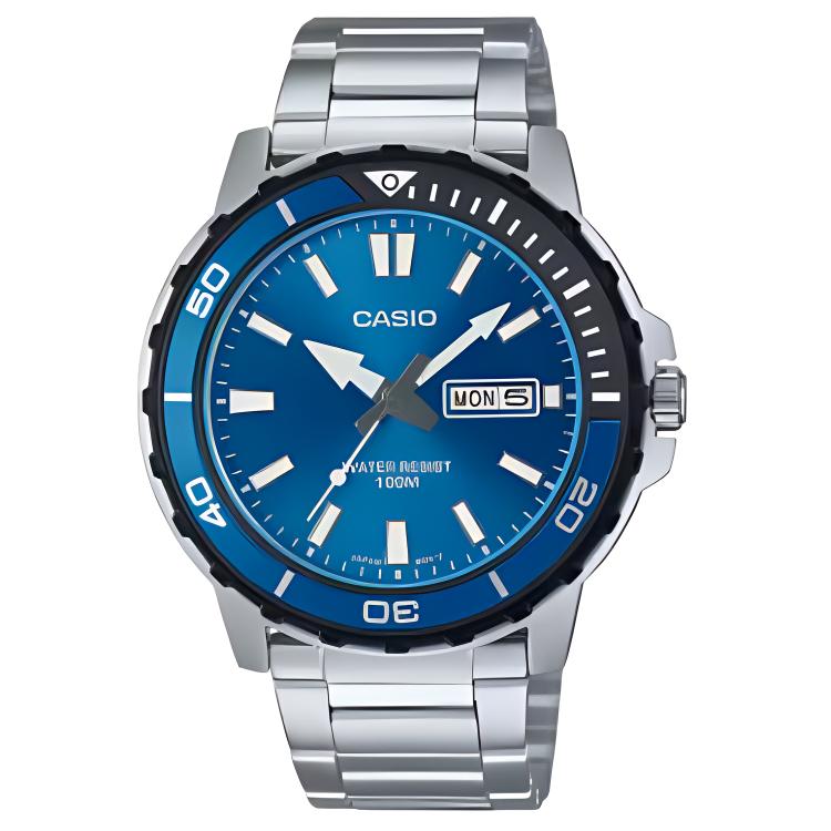 CASIO Мужские часы с кварцевым механизмом, стальной браслет, синий циферблат
CASIO Мужские часы с кварцевым механизмом, стальной браслет, синий циферблат