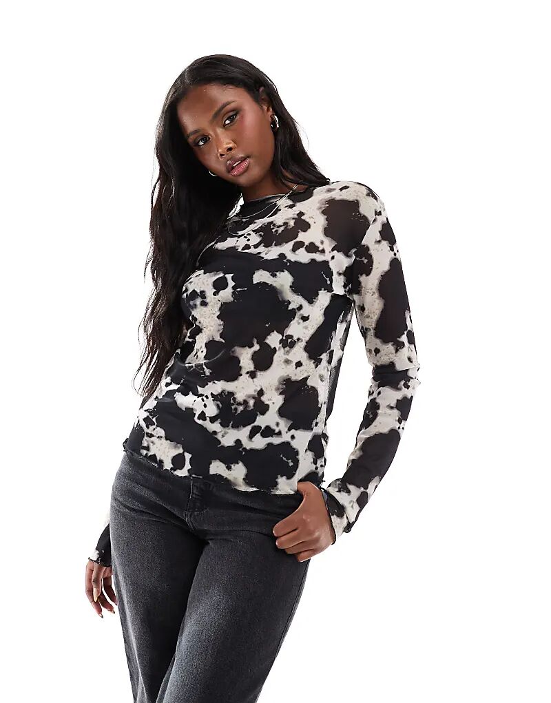 Сетчатый топ с длинными рукавами и принтом коровы Object
Сетчатый топ с длинными рукавами и принтом коровы Object