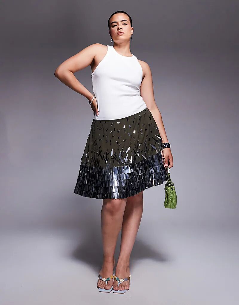 Мини-юбка с каплевидным вырезом и пайетками ASOS DESIGN Curve зеленого цвета Asos Curve
Мини-юбка с каплевидным вырезом и пайетками ASOS DESIGN Curve зеленого цвета Asos Curve