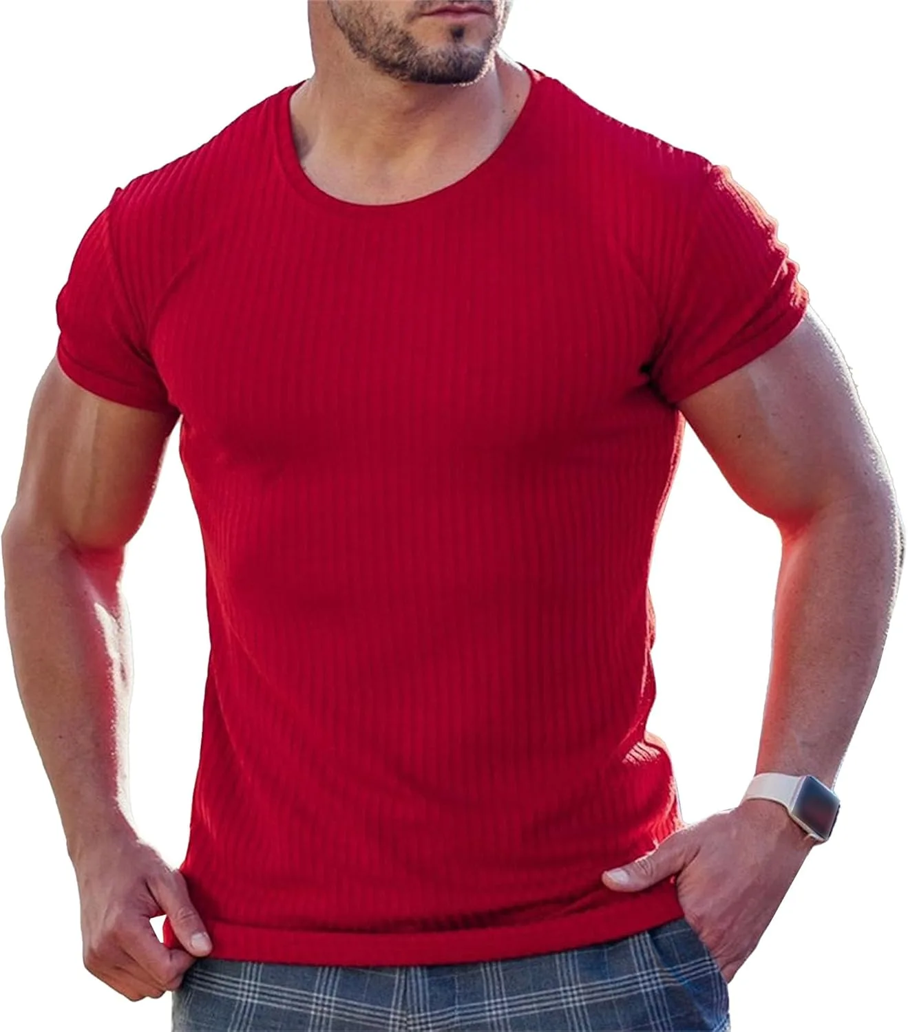 Мужская футболка Regular Fit с коротким рукавом и ребристой текстурой Gsywaipei
Мужская футболка Regular Fit с коротким рукавом и ребристой текстурой Gsywaipei