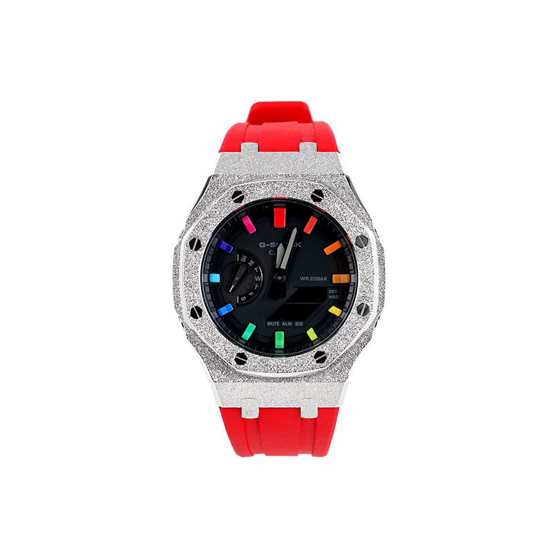 Часы Casio G-Shock Analog-Digital 2100 Series, арт. GA-2100-1A1, 44 мм, красный/морозно-серебристый/черно-радужный
Часы Casio G-Shock Analog-Digital 2100 Series, арт. GA-2100-1A1, 44 мм, красный/морозно-серебристый/черно-радужный